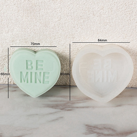 DIY Silicone Heart with Word Soap Molds PW-WG13454-02-1