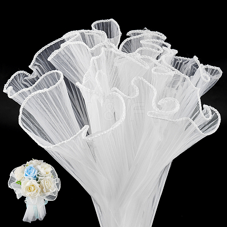 Wrinkled Wavy Polyester Flower Bouquets Wrapping Packaging FIND-WH0110-751A-1