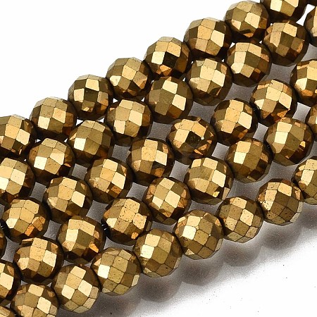 Electroplate Non-magnetic Synthetic Hematite Beads Strands G-T114-60B-G-1