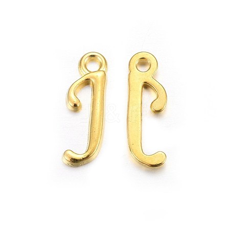 Golden Plated Alloy Letter Pendants X-PALLOY-J718-01G-J-1