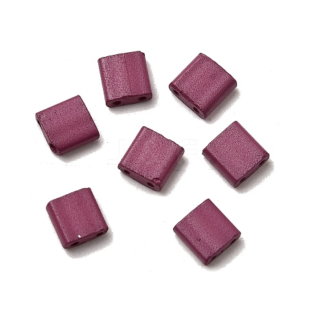 2-Hole Baking Paint Glass Seed Beads SEED-S023-17C-43-1