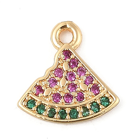 Brass Micro Pave Cubic Zirconia Pendants KK-R219-36B-G-1