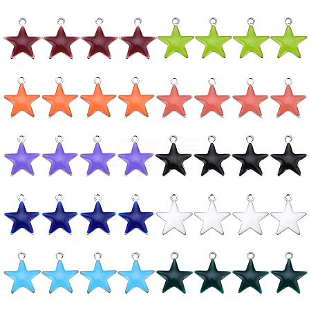 DICOSMETIC 40Pcs 10 Colors 201 Stainless Steel Enamel Charms STAS-DC0003-94-1