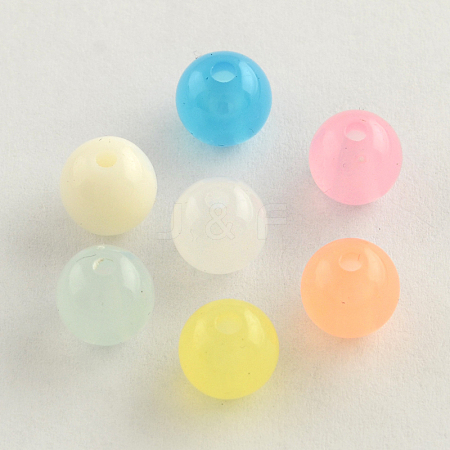 Imitation Jelly Round Acrylic Beads TACR-R112-10mm-M-1