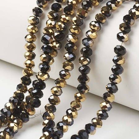 Electroplate Opaque Glass Beads Strands EGLA-A034-P4mm-O01-1