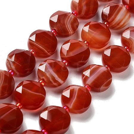Natural Red Agate Beads Strands G-NH0004-029-1