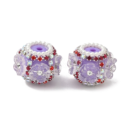 Flower Style Resin Rhinestone Beads CLAY-NH0003-05S-01-1