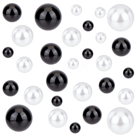 190Pcs 10 Styles Plastic Imitation Pearl Beads KY-SP0001-30-1