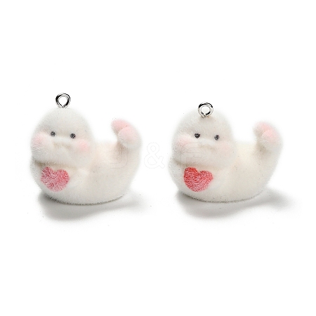 Flocky Opaque Resin Pendants RESI-I335-01P-01-1