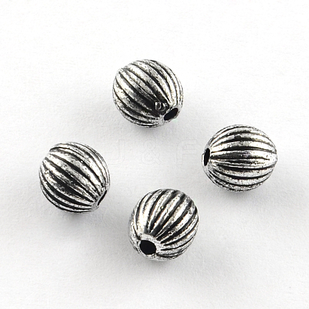 Round Antique Acrylic Corrugated Beads X-PACR-S208-83AS-1
