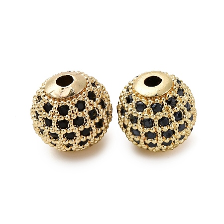 Rack Plating Brass Cubic Zirconia Beads LS-ZIRC-S001-10mm-A01-01-1