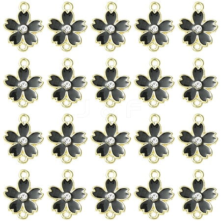 20Pcs Alloy Enamel 5-Petal Flower Connector Charms FIND-YW0009-33E-1