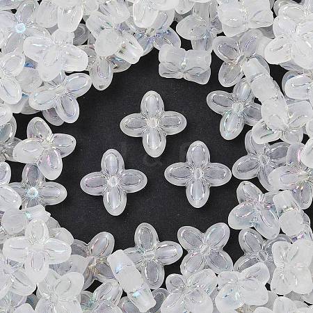 Frosted Transparent Acrylic Beads OACR-P029-09B-05-1