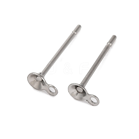 Anti-Tarnish 304 Stainless Steel Stud Earring Findings STAS-S151-01P-D-1