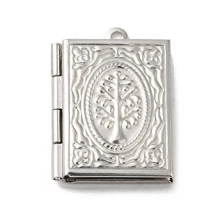 Tarnish Resistant 304 Stainless Steel Locket Pendants STAS-Q300-01C-P-1