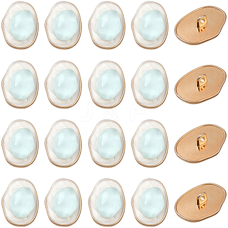 20Pcs 1-Hole Alloy Resin Buttons BUTT-CY0001-21A-1