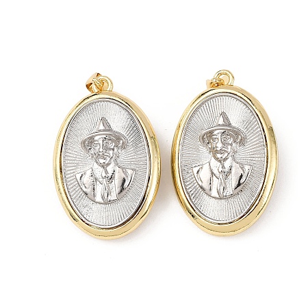 Brass Religion Pendants KK-K408-04G-02-1
