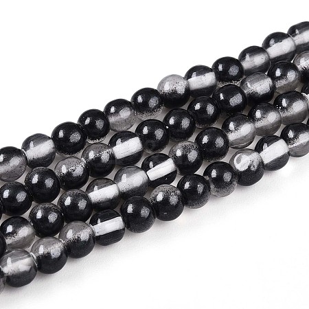 Baking Paint Transparent Glass Beads Strands DGLA-N011-4mm-10-1