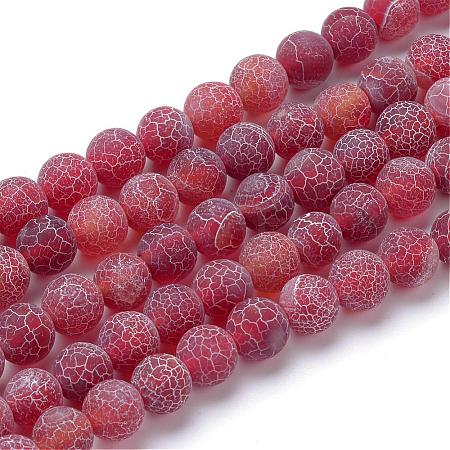 Natural & Dyed Crackle Agate Bead Strands G-T056-6mm-05-1