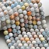 Natural Aquamarine Beads Strands G-F591-29A-8mm-1