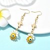 Handmade Seed Evil Eye & Cross Dangle Earrings EJEW-MZ00227-04-2