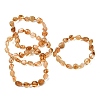 Heated Natural Citrine Beaded Stretch Bracelets GG-CBA05D5-02B-10-4