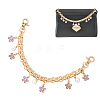 Alloy Enamel Flower with ABS Plastic Pearl Round Bead Charm Iron Chain Bag Decorative Chains HJEW-FS00054-03-1