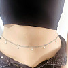 Alloy with Plastic Pearl Oval Bead Charm Double Layer Waist Belly Chains for Women FS-WGB0949-02-2