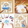 4Pcs 4 Styles PET Hollow Out Drawing Painting Stencils DIY-WH0411-025-4