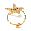 Ion Plating (IP) 304 Stainless Steel Starfish Open Cuff Rings for Women RJEW-M167-08E-G-3