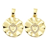 Rack Plating Brass and Cubic Zirconia Pendant KK-Q787-02G-1