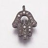 Brass Cubic Zirconia Charms KK-P134-29-2