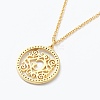 Brass Micro Pave Clear Cubic Zirconia Pendant Necklaces NJEW-E153-01G-3
