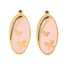 304 Stainless Steel Enamel Pendants STAS-Z190-03G-1