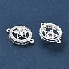 Brass Micro Pave Clear Cubic Zirconia Connector Charms CU-CBA3F77-09S-2