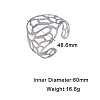 304 Stainless Steel Hollow Leaf Wide Open Cuff Bangles for Women WG4B663-02-2