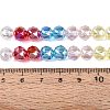 Electroplate Transparent Glass Beads Strands EGLA-Q135-8MM-C04-5