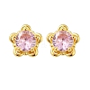 925 Sterling Silver Cubic Zirconia Stud Earrings EJEW-V019-02G-4