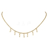 Natural Pearl Rice Pendant Bib Necklaces with 304 Stainless Steel Cable Chains NJEW-JN05944-2
