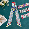 8Pcs 4 Colors Flower Pattern Imitated Silk Fabric Scarf for Women Girls AJEW-GO0004-18-3