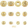 9Pcs 3 Styles Brass Micro Pave Clear Cubic Zirconia Beads KK-YW0004-43G-1