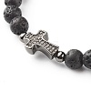 Natural Lava Rock Beads Stretch Bracelet for Girl Women BJEW-JB06846-02-4