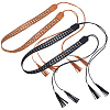 2Pcs 2 Colors Bohemian Imitation Leather Tassel Wrap Chain Belts AJEW-CL0003-47A-7