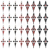 16Pcs 8 Colors Alloy Rhinestone Cross Pendants ENAM-YW0008-03-1