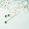 Rondelle Natural Malaysia Jade Beads Jewelry Sets SJEW-JS01237-2