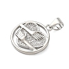Brass Micro Pave Clear Cubic Zirconia Pendants KK-A273-26P-2