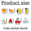 7Pcs 7 Styles Fruit Theme Alloy Enamel Lapel Pin Backs for Backpack Clothes JEWB-FH0002-86-2