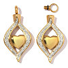 304 Stainless Steel witih White Enamel & Crystal Rhinestone Pendants SA-OY003-58G-02-1