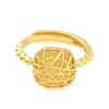 Square Brass Adjustable Rings for Women RJEW-L120-012G-2
