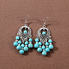 Bohemian tassel turquoise earrings JU8957-26-1